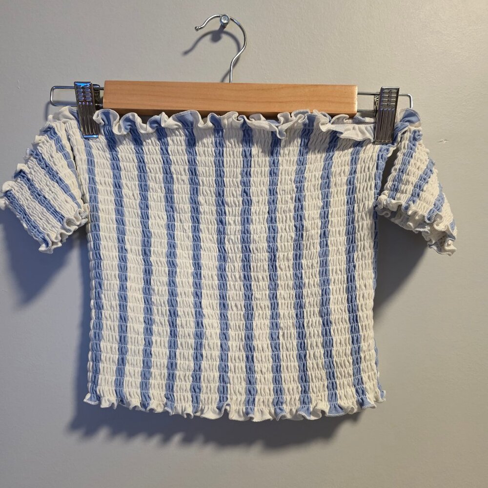 Streetwear Society Blue & White Striped Top